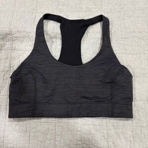 Outdoor Voices Doing Things Sports Bra Black Blue Small Cutout Stripe Racerback